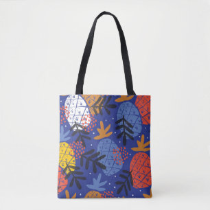 Abstract Pineapples Leaves Vintage Pattern Tote Bag
