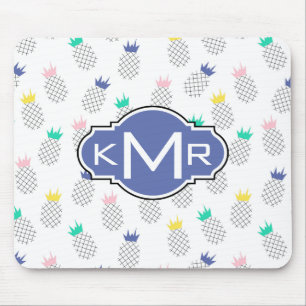Abstract Pineapples Monogram Mouse Pad