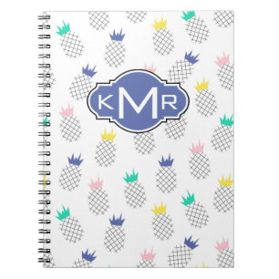 Abstract Pineapples   Monogram Notebook