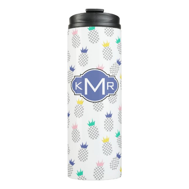 Abstract Pineapples | Monogram Thermal Tumbler (Front)