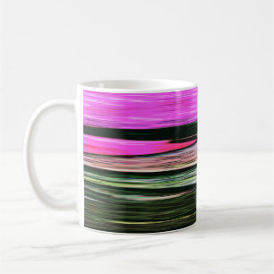 Abstract Pink And Green Horizontal Stripes 705 Coffee Mug