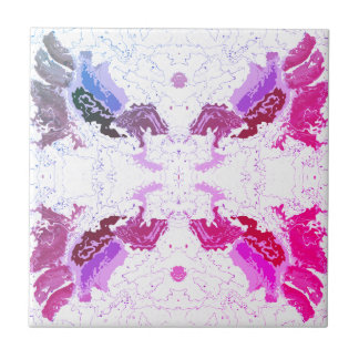 Abstract Pink and Purple Ceramic Tile