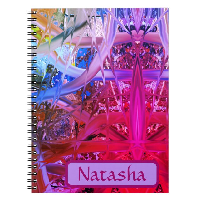 Abstract Pink and purple Ice Thorns  Notebook (Front)