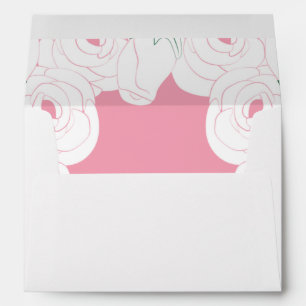 Abstract Pink and White Roses Envelope