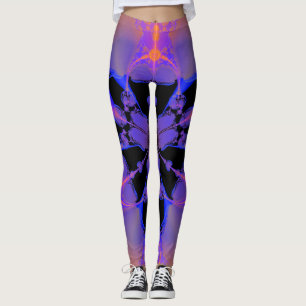 Abstract Pink, Black, and Pruple Patterned Leggings
