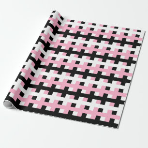 Abstract Pink, Black and White Wrapping Paper
