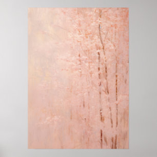 Abstract Pink Blossom Trees  Poster