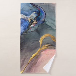 Abstract pink-blue background with beautiful smudg bath towel