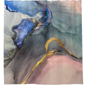Abstract pink-blue background with beautiful smudg shower curtain