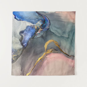 Abstract pink-blue background with beautiful smudg tapestry