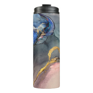 Abstract pink-blue background with beautiful smudg thermal tumbler
