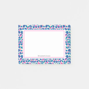 Abstract Pink & Blue Boho Dots Post-it Notes