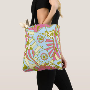 Abstract Pink Blue Butterfly Wing Tote Bag