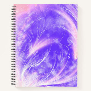 Abstract Pink Blue Dandelions and fireflies Notebook