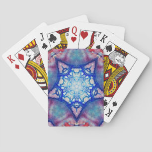 ABSTRACT PINK BLUE  FUCHSIA STAR PLAYING CARDS