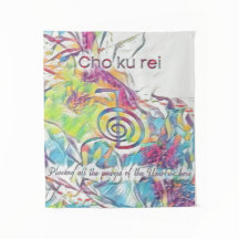  Abstract Pink, Blue Green Reiki Symbol Cho Ku Rei