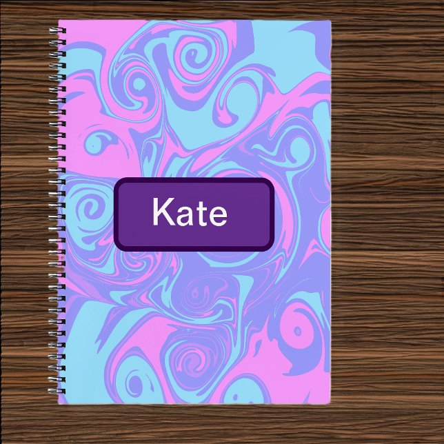 Abstract Pink Blue swirls  Notebook (Creator Uploaded)