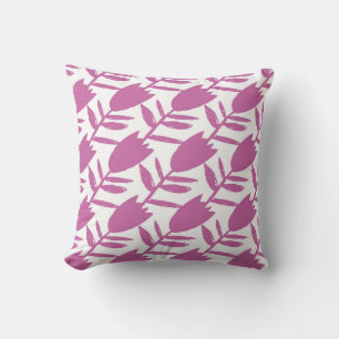 Abstract pink bluebell flowers seamless pattern on cushion