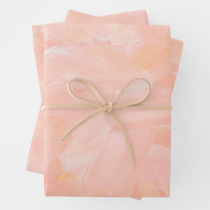 Abstract pink blush hand painted brush stroke wrapping paper sheet