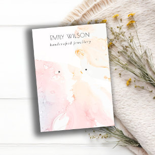 Abstract Pink Blush Watercolor Earring Display Business Card