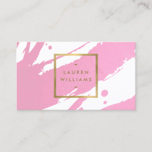 Abstract Pink Brushstrokes Business Card