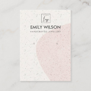 ABSTRACT PINK CERAMIC WAVES EARRING DISPLAY LOGO BUSINESS CARD