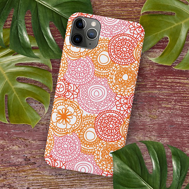 Abstract Pink Coral Red Orange Floral Art Pattern Case-Mate iPhone Case (Creator Uploaded)