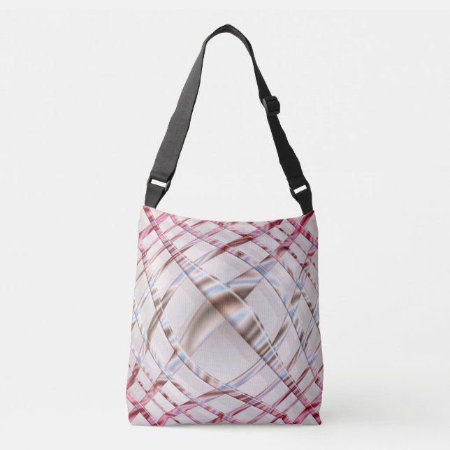 Abstract pink dynamic distorton texture. crossbody bag (Front)