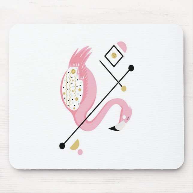 Abstract Pink Flamingo | Funny Flamingo Lovers Mouse Pad (Front)