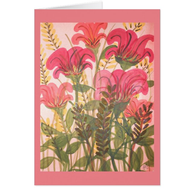 Abstract pink floral watercolor (Front)