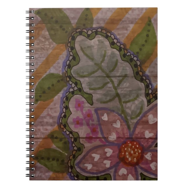 Abstract Pink Flower Notebook (Front)