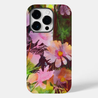 Abstract Pink Flowers Artistic Dark Case-Mate iPhone 14 Pro Case