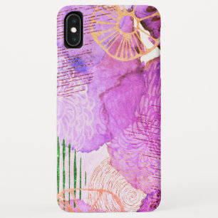 Abstract Pink Foil Flowers iPhone XS Max Case