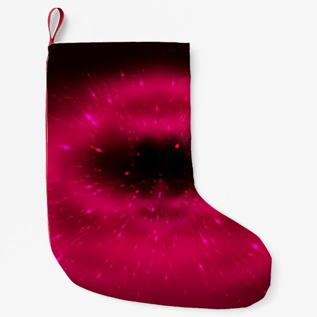Abstract pink fractal composition. Magic explosion Small Christmas Stocking (Front)