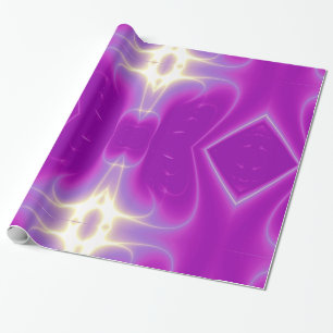 ABSTRACT PINK FUCHSIA  LIGHT WAVES AND SWIRLS WRAPPING PAPER