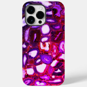 Abstract pink geode pattern, pink agates Case-Mate iPhone 14 pro max case