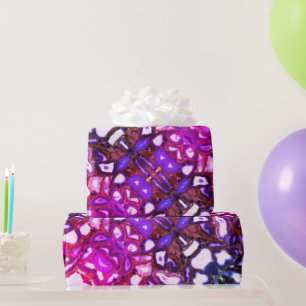 Abstract pink geode pattern  wrapping paper