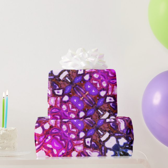 Abstract pink geode pattern  wrapping paper (Party Gifts)