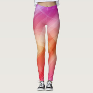 Abstract Pink Geometric Leggings – Modern 3D Print