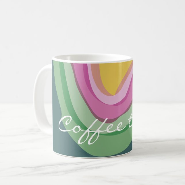 Abstract pink green Watercolor customised  Coffee Mug (Front Left)
