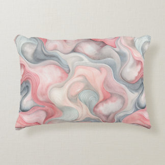 “Abstract Pink & Grey Accent Pillow