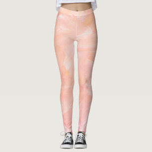 Abstract pink hand painted. Elegant blush brush Leggings