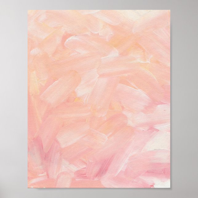Abstract pink hand painted. Elegant blush brush Poster (Front)