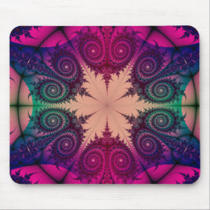 Abstract Pink Kaleidoscope Fractal design Mouse Pad