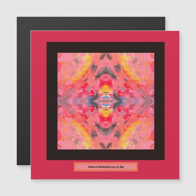 Abstract Pink Kaleidoscope magnet (Front/Back)