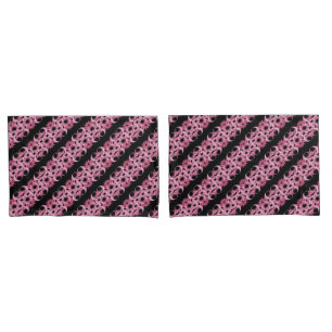 Abstract Pink On Black Pillowcase