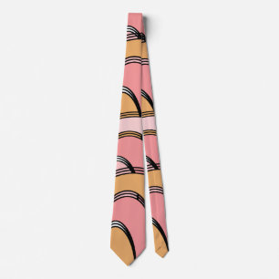 Abstract Pink Orange Hand Drawn Pattern Tie