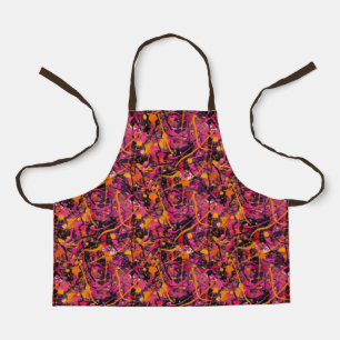 Abstract pink paint splatter apron