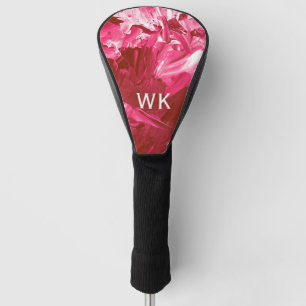Abstract Pink Paint Waves Golf Head Cover