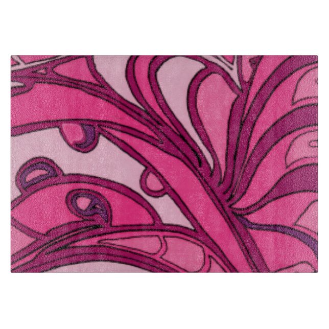 Abstract Pink Panel Painting Cutting Board (Front)